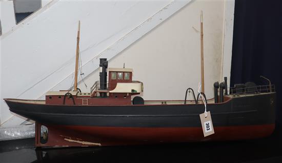 A motorised model pond yacht